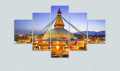 5 Piece  HD Wall Art Picture Buddha Light on Canvas for Living Room Decor Solid Wood Inner Frame. 