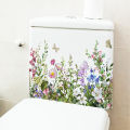 Various Green Plants Flowers Butterfly Wall Sticker Bathroom Toilet Decor Decals Living Room Cabinet Home Decoration Self Adhesive Mural Cologo. 