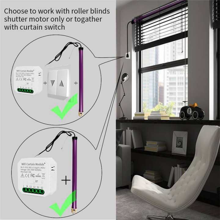 1%20PCS%20Tuya%20WIFI%20Smart%20Curtain%20Module%20Switch%20APP%20Remote%20Control%20White%20Plastic%20for%20Alexa%20Home%20Voice%20Control%20-%20Image%204