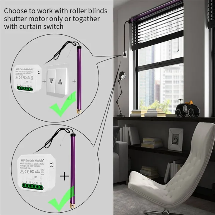 1%20PCS%20Tuya%20WIFI%20Smart%20Curtain%20Module%20Switch%20APP%20Remote%20Control%20White%20Plastic%20for%20Alexa%20Home%20Voice%20Control%20-%20Image%204