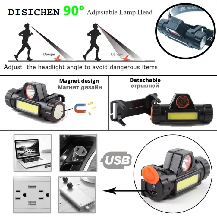 DISICHEN%20%E3%80%902025%20Version%E3%80%91%20Rechargeable%20Fishing%20LED%20Headlamp%20Camping%20Headlight%20XPE%20COB%20Work%20Light%202%20Lighting%20Modes%20With%20Tail%20Magnet%20Detachable%20-%20Image%205