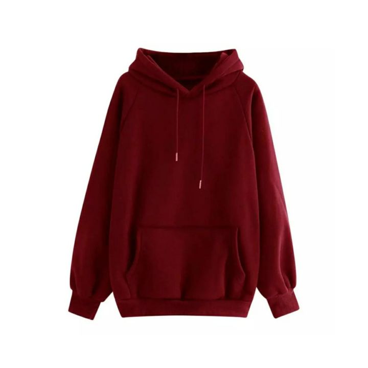 Maroon Streetwear Hip Hop Hoodie For Women By Nepster