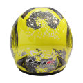Yellow Mix Printed Mrc Full Helmet. 