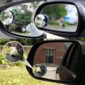 KOBWA Car Rear View Blind Spot Mirror Round Stick-On Convex Mirror Wide Angle View Mirror For Safer Driving-2 Pack. 