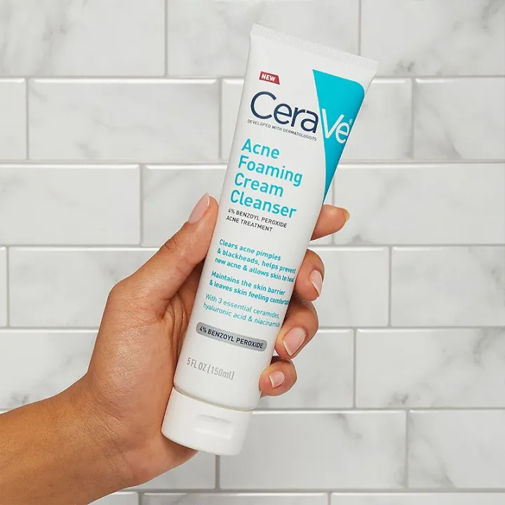CeraVe%20Acne%20Foaming%20Cream%20Cleanser%204%25%20Benzoyl%20Peroxide%20Acne%20Treatment%20150ml%20With%20Free%20Lipliner%20%20By%20Genuine%20Collection%20-%20Image%203