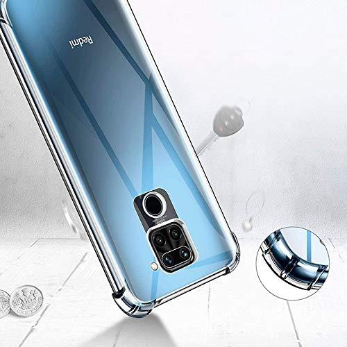 Clear case for Redmi Note 9  - Transparent Soft Shockproof Crystal TPU Back Cover with Edges