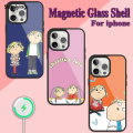Sutuiying CHARLIE AND LOLA Phone Case For iPhone Charging 13 14 Portable 15 11 12 Pro Max Plus Glass Magsafe Magnetic Shell. 