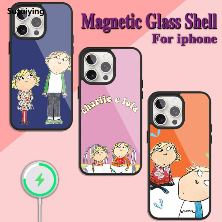 Sutuiying%20CHARLIE%20AND%20LOLA%20Phone%20Case%20For%20iPhone%20Charging%2013%2014%20Portable%2015%2011%2012%20Pro%20Max%20Plus%20Glass%20Magsafe%20Magnetic%20Shell%20-%20Image%202