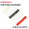 20PCS TVS Diode P6KE6CA8 P6KE8.2CA/10CA/12CA/13CA/15CA/18CA/20CA/30CA/33CA/36CA/39CA/43CA/51CA/62CA P6KE18CA P6KE6.8CA P6KE10CA. 