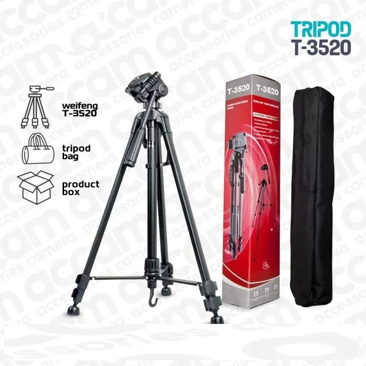 T3520 Lightweight Sturdy Compact Tripod Black