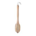 Bamboo Exfoliating Wet and Dry Bath Body Brush with Handle. 