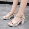 Elegant Premium Women's T-Strap Platform Block Heel Sandals – Soft Cushion, Lightweight & Anti-Slip. 