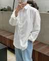Plain White Full Sleeves Plain Cotton Shirt For Men. 