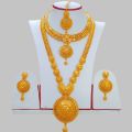 Gold Plated Heavy Bridal Rani Haar With Mini Haar,Earring, Maang Tikka Bridal Set Combo Rani Haar Ranihaar Necklace Jhumka And Gold Design Sirbindi Gold Design Rani Haar Nakkali Gahana Set Duhali Gahana Beautiful Necklace Real Gold Design Combo Set Jewels. 