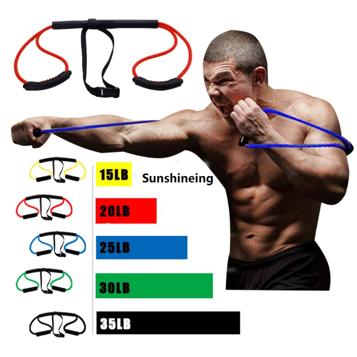 Home Arm MMA Boxing Resistance Training Rubber Bands Gym Equipment ...