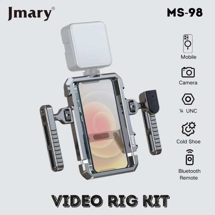 Jerry Rig Handles Jmary MS98 Metal Smartphone Video Rig Kit With Dual Handles Remote ...