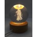 3D Decor Crystal Ball LED Night Light - Radha Krishna. 