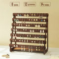 Vintage Wooden Earrings Display Stand Large Capacity Ear Studs Holder Dangle Earring Jewelry Storage Rack Counter Showcase. 