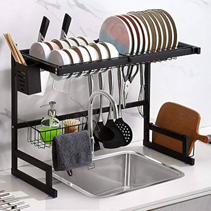 Single Layer Dish Drainer Holder Stainless Steel Kitchen Rack
