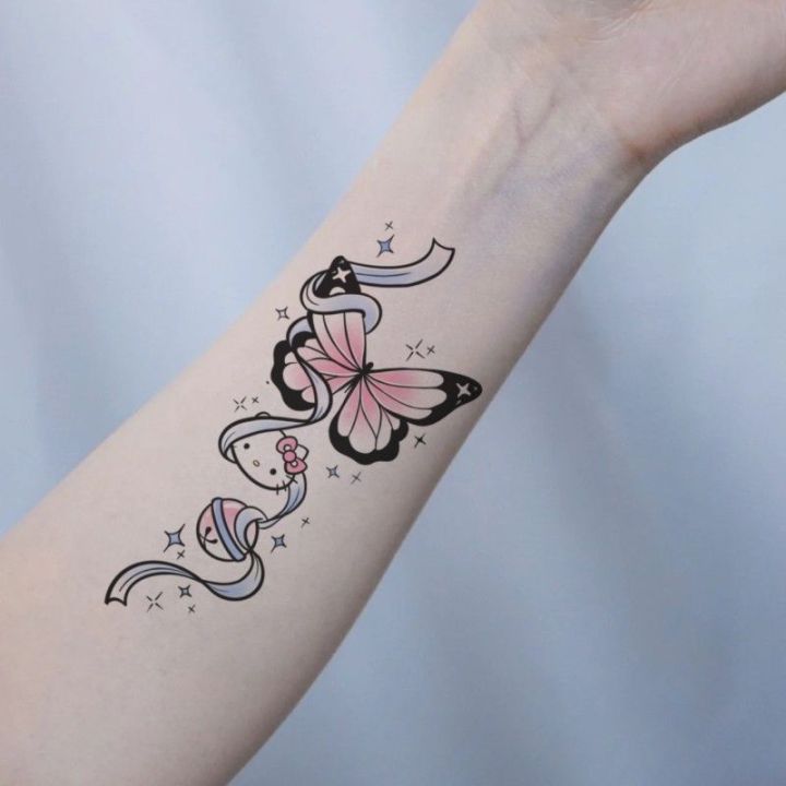 %E3%80%90Mega%20Hello%20Kitty%20Tattoo%20Cute%20Japanese%20Pink%20Snake%20Line%20Love%20Girl%20Sweet%20Butterfly%20Flower%20Arm%20-%20Image%203