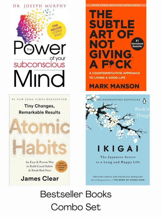 Atomic Habits+ Subtle Art +Ikigai+ Power Of Your Subconscious Mind ...