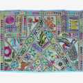 Gujarati Art Floral Design Cotton Table Cloth 2X2.5M. 