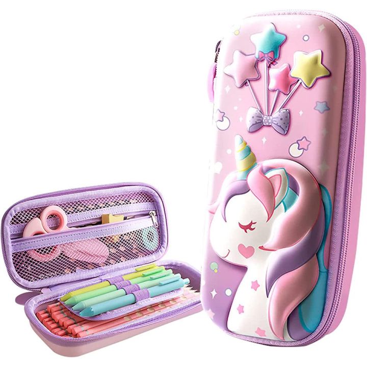 Pencil Purse/ Pink 3D Unicorn design Pencil Case