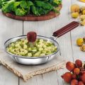 Hawkins Stainless Steel Tri-Ply Frying Pan With Glass Lid And Induction Base 24 cm. 