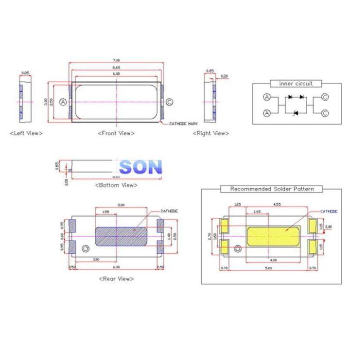 100pcs%20Seoul%20SMD%20LED%207030%206V%2080mA%20Cold%20white%20Light%20Emitting%20Diode%20for%20LED%20LCD%20TV%20Backlight%20Light%20Strip%20Repair%20-%20Image%202