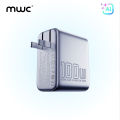 MWC MGF100 Pro | 100W 3-Port Smart AI Premium Charger | GaN Charger with AI Display & Touch Control | Upto 100W Single-Port Charging | 12 Layers of Safety Protection | Supported for Macbook, Laptop & Mobile Phones.. 
