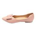 Pink Miss Buckle Design Closed Shoes For Women. 
