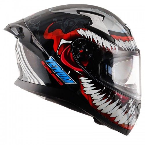 Axor Apex Marvel Venom Black Red Full Face Dual Visor Helmet Free Antifog Free Extra Visor