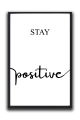 "Stay Positive, Work Hard, Make It Happen" Minimalist Calligraphy Wall Art Set of 3 Frames| Three Piece Frame. 