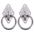NAMUNY 2X 80Mmx50Mm Mounting Hook For Wall Or Ceiling With Round Ring Stainless Steel - Bracket / Attachment. 