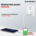 Nu Republic Sprint Ultra 12W Fast Charger & Cable Combo | 1 Meter Cable With Input USB Type A & Output Micro-USB. 