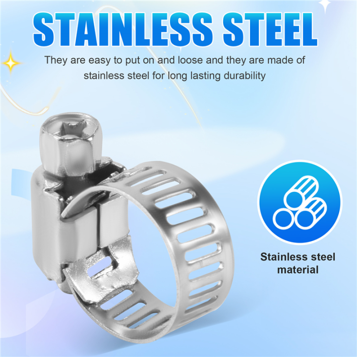 15%20Pcs%20Stainless%20Steel%208mm%20to%2012mm%20Hose%20Pipe%20Clamps%20Clips%20Fastener%20-%20Image%207