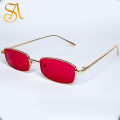 Fashion Small Retro Shades Rectangle Sunglasses for women with sunglasses bag. 