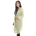 Green Solid Woolen Mix Outer For Women. 