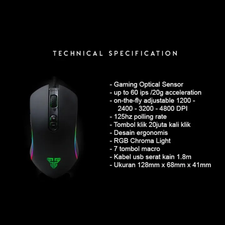 Fantech X9 Thor 4800 Dpi Programmable Rgb Backlit Usb Wired Gaming Mouse Black