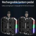 MEROCA Mountain Bike Flat Pedals MTB Pedals with Light Aluminum Alloy Folding Bike Pedals Road Bike Pedals with Safety Warning Replacement Bike Pedals. 