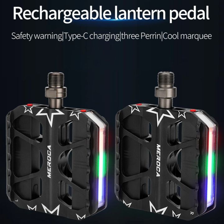 MEROCA%20Mountain%20Bike%20Flat%20Pedals%20MTB%20Pedals%20with%20Light%20Aluminum%20Alloy%20Folding%20Bike%20Pedals%20Road%20Bike%20Pedals%20with%20Safety%20Warning%20Replacement%20Bike%20Pedals%20-%20Image%207