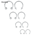 Wenefang 1PCS 16G Surgical Steel Nose Septum Horseshoe Hoop Earring Eyebrow Tragus Lip Piercing Ring Balls Spikes 6-12mm. 