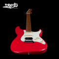 Jet Guitars JS 400 CRD HSS Roasted Maple Coral Red w/ Gigbag. 