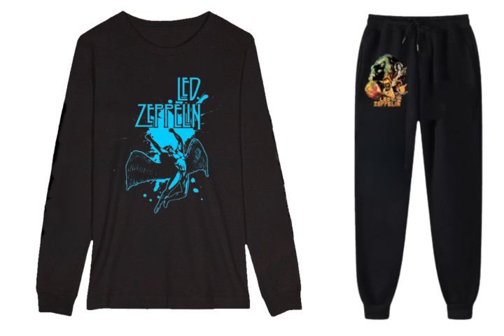 Led Zeeplin Band Combo Printed Full T-Shirt And Trouser For Men And Women