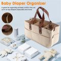 Baby Diaper Organizer - Baby Shower Basket Portable Nursery Storage Bin Car Storage Basket for Toys. 