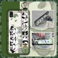 Cartoon Phone Holder Phone Case For ZTE Blade L210 Waterproof Silicone Anti-dust panda Durable Cute protective Lanyard. 