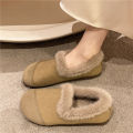 Pebbles Nepal Flat-soled Plus Velvet Warm Slip-on Cotton Shoes for Girls. 