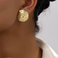 Moxly Obega Chic Shell Shape Clip Earring For Woman Shimmering Gold Color Sector Earrings Fashion Unique Holiday Beach Jewelry. 