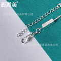 【Special offer】West Lake American Silver Jewelry Square Chain Bracelet Women's Jewelry. 