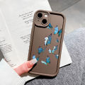 Hontinga for OPPO A58 4G Back Cover Blue Butterflies Pattern Ladder Soft Camera Protection Rubber Phone Case. 
